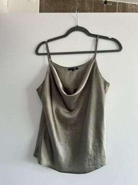 Papermoon Olive Cowl Neck Satin Camisole